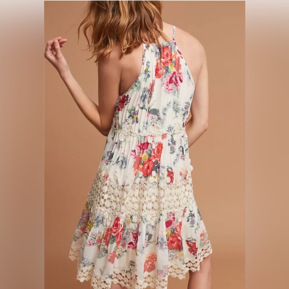 Ranna Gill Red and Pink One Shoulder Ruffled Sundress